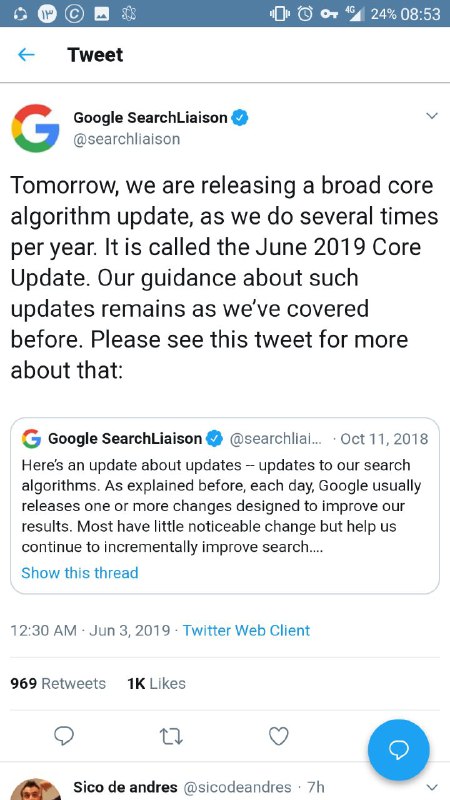 بروزرسانی گوگل در ژوئن 2019